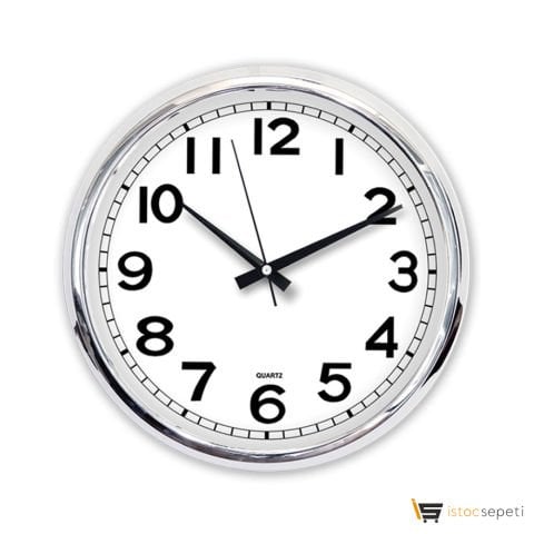 Metalize Metalize Duvar Saati - Ebat: 32 cm Promosyon