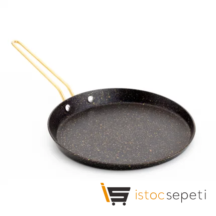 26 Cm Gold Stone Kısa Kenarlı Krep Tava (Çubuk Kulp)