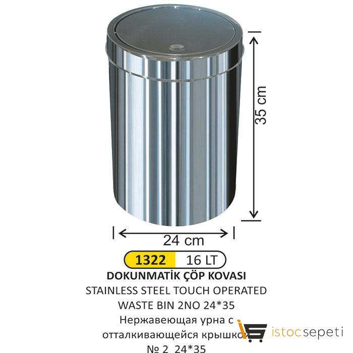 Arı Metal 1322 Döner Kapaklı Çöp Kovası 16 lt