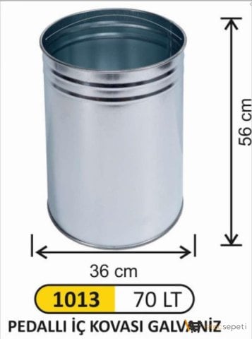 Arı Metal 1013 Pedallı Çöp Kovası 70 Litre İç Kova