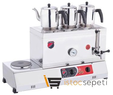 SilverInox 60 Model Kaynaklı Kahveci Takımı 3 Demlikli 33 L Elektrikli