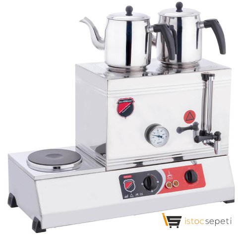 SilverInox 40 Model Kaynaklı Kahveci Takımı 2 Demlikli 23 L Elektrikli