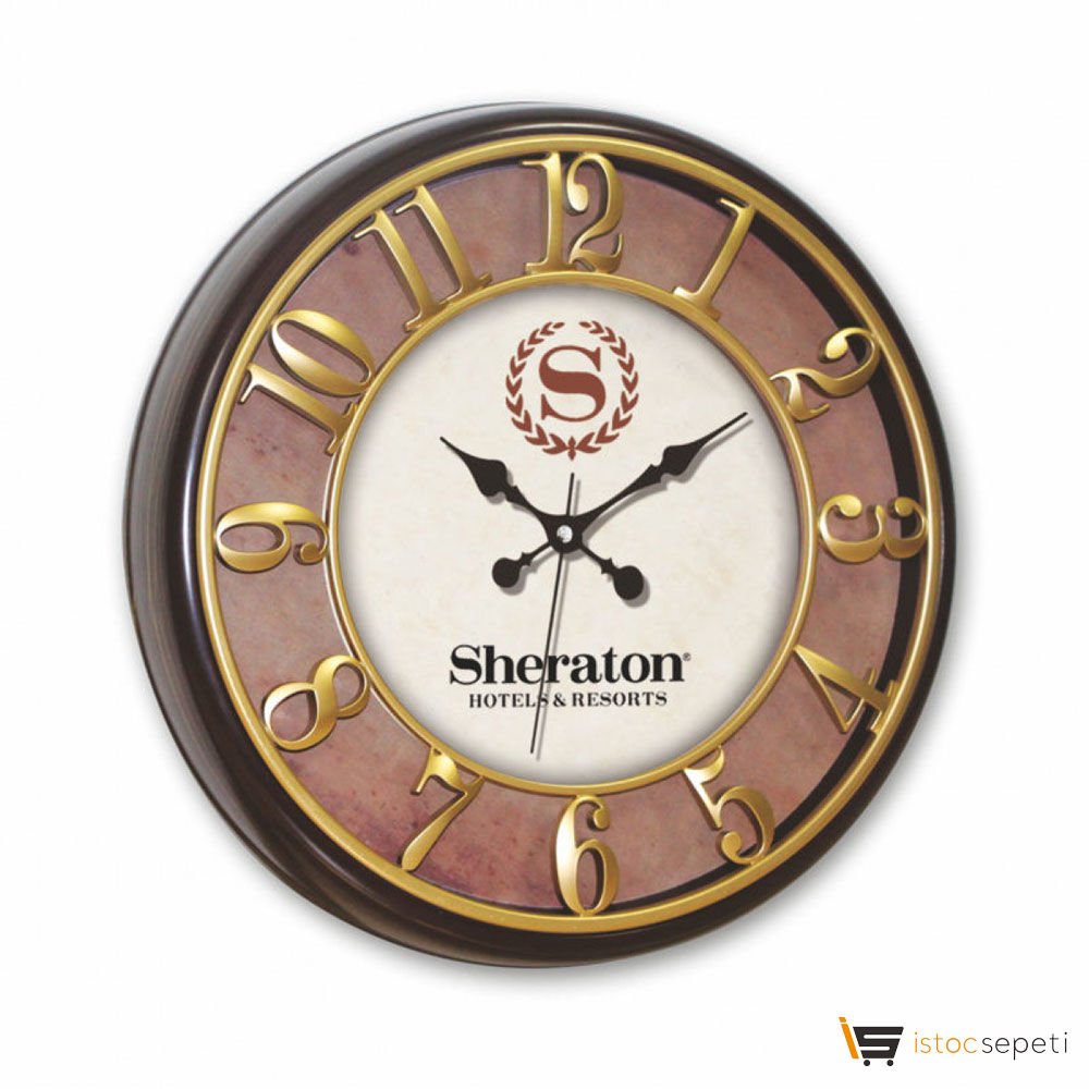 Gold Duvar Saati - Ebat: 40 cm Promosyon