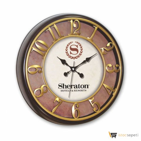 Gold Duvar Saati - Ebat: 40 cm Promosyon