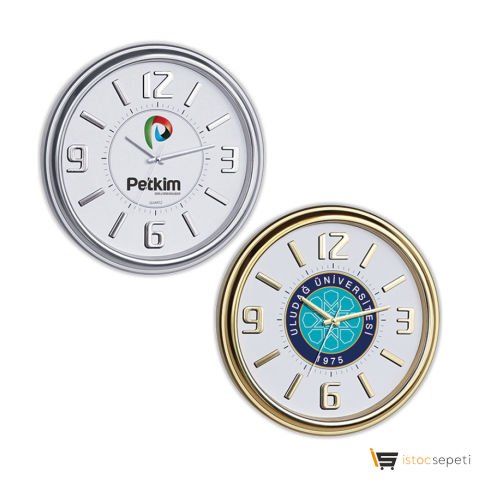 Uni Metalize Duvar Saati - Ebat: 42 cm Promosyon