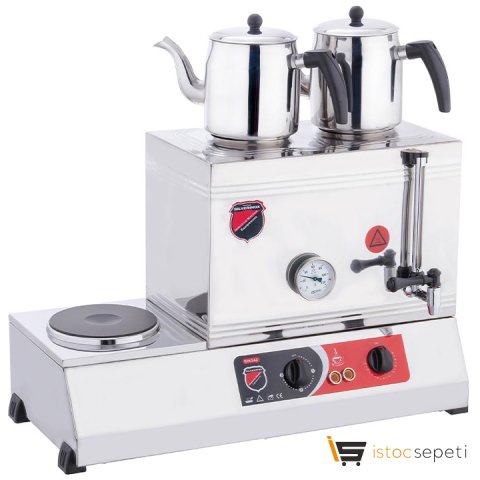 SilverInox 40 Model Ekonomik Kahveci Takımı 2 Demlikli 28 L Elektrikli