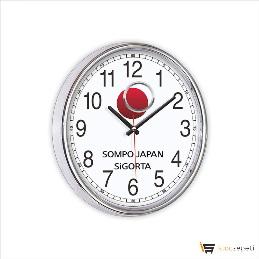 Uni Metalize Duvar Saati - Ebat: 36 cm Promosyon
