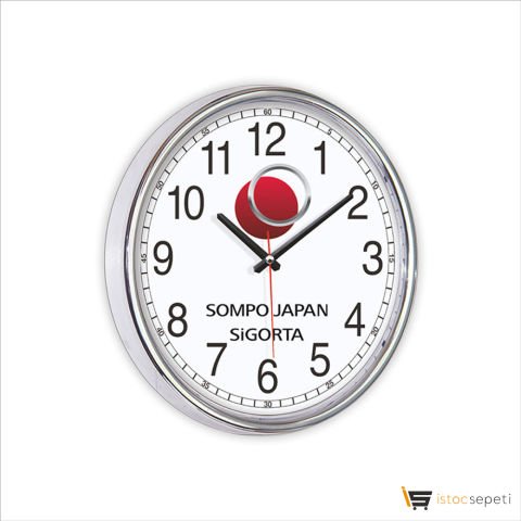 Uni Metalize Duvar Saati - Ebat: 36 cm Promosyon