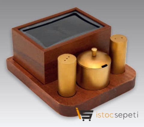 Mat Sarı Kaplamalı Set