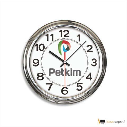 Uni Metalize Duvar Saati - Ebat: 40 cm Promosyon