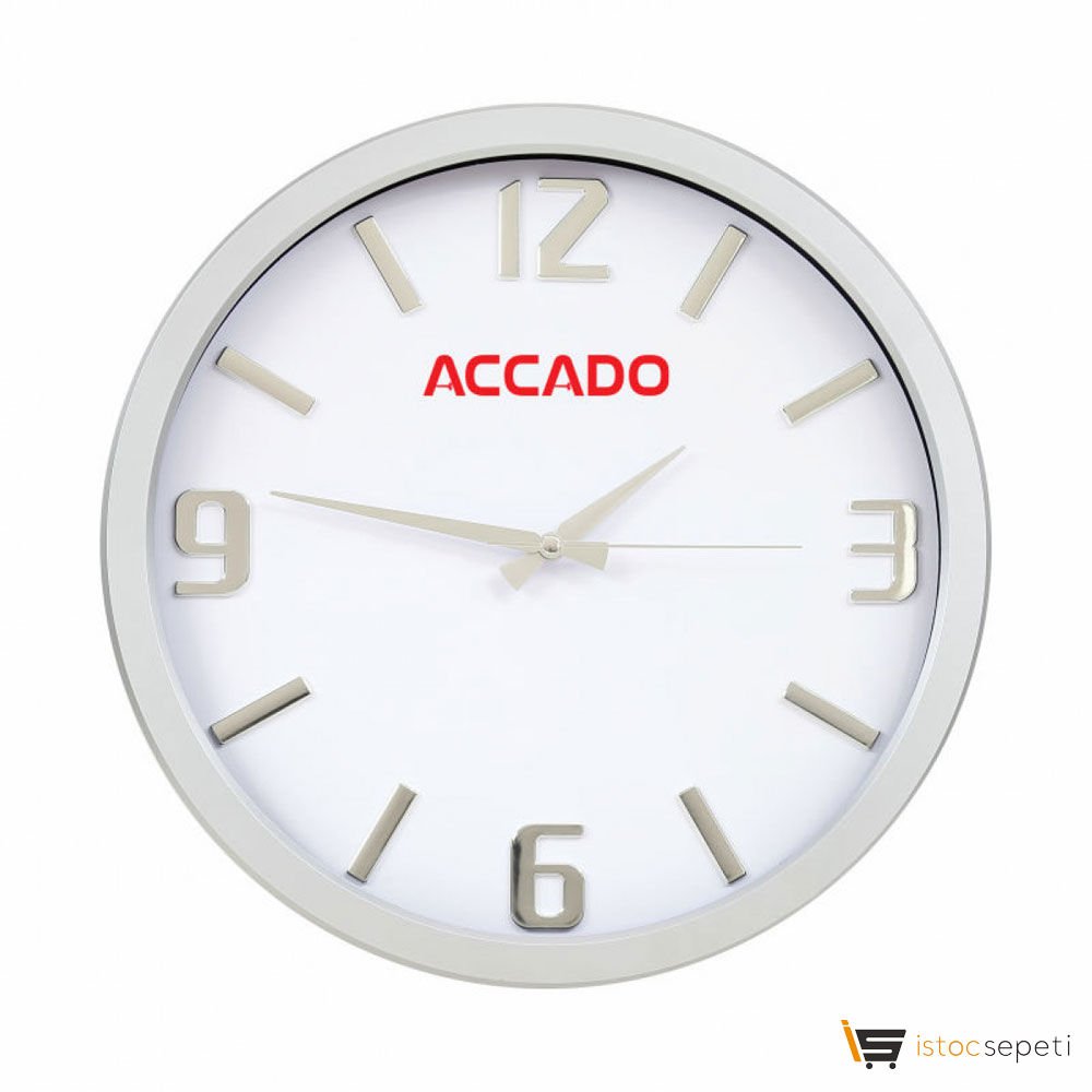 Beyaz Duvar Saati - Ebat: 38,7 cm Promosyon