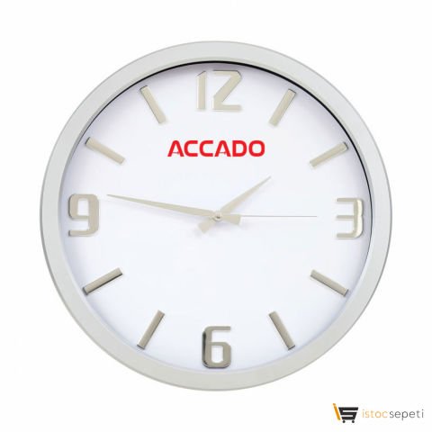 Beyaz Duvar Saati - Ebat: 38,7 cm Promosyon
