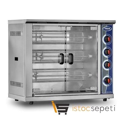 Pimak Tek Vitrinli Piliç Çevirme Makinesi 12 Piliç Kapasiteli Elektrikli