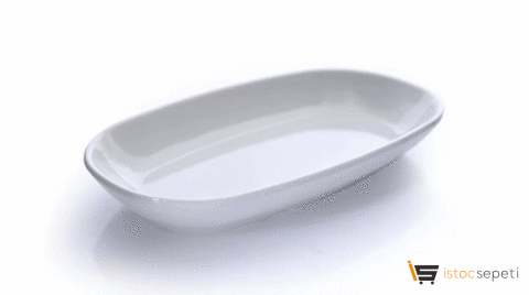Kırılmaz Melamin Oval Kayık Tabak - 19x11cm