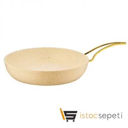 22 Cm Cream Ezme Seri Tava (Gold Çelik Kulp)