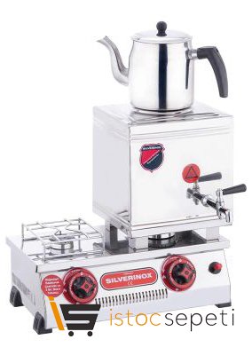 SilverInox 15 Model Kaynaklı Çay Ocağı, Çift Taban 13 L Doğalgazlı