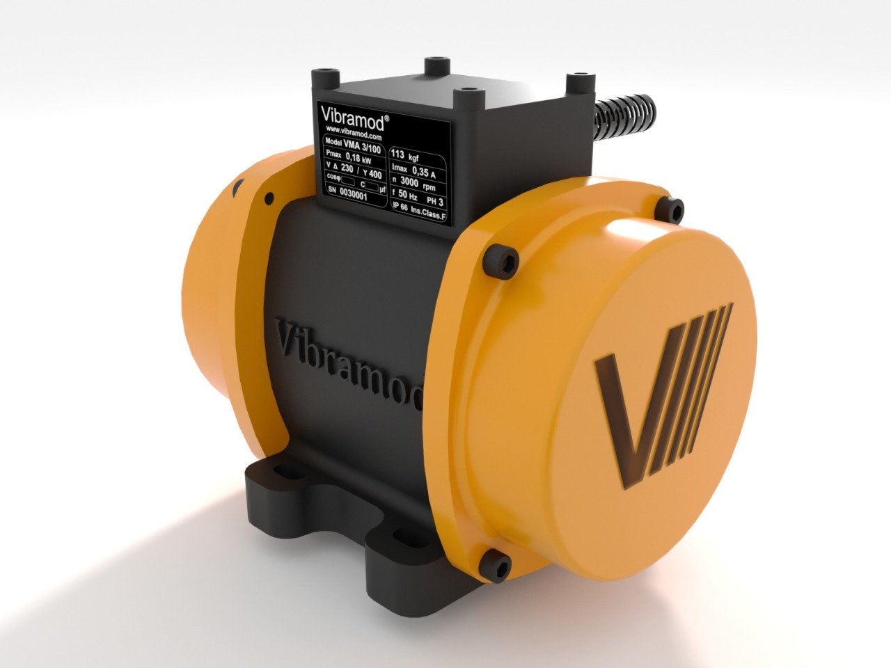 Vibramod VMA 3/130 142.19 Kg/F 0.18 kw 3000 D/D 400 V Trifaze Vibrasyon Motoru