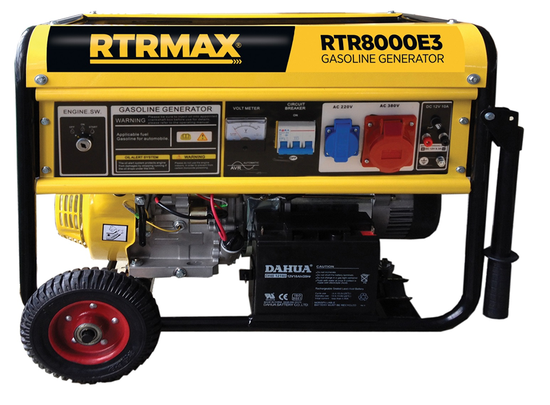 RTRMAX RTR8000E3 8.1 kva 6.5 kw 220 V Monofaze 380 V Trifaze Benzinli Jeneratör