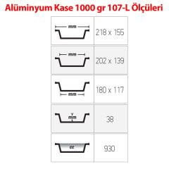 Alüminyum 1000 Gr Geniş Kap 100 Adetli