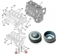 PSA 0167.82 | Peugeot-Citroen 1.4-1.6 Dizel Motor Blok Kep Vida Tapası Orijinal