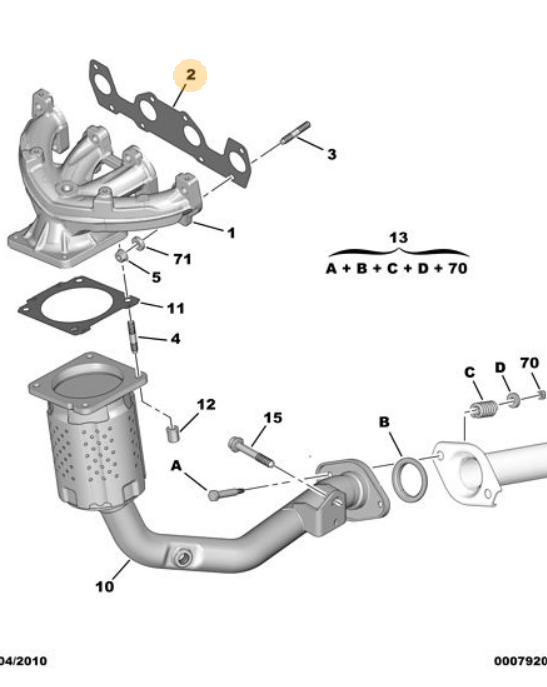 Peugeot 207 1.4i Egsoz Manifold Conta Orjınal