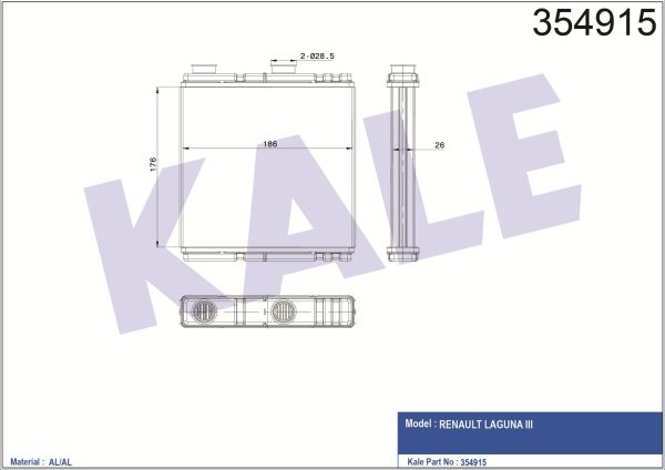 KALE 354915 | Renault Laguna 3 Kalorifer Radyatörü