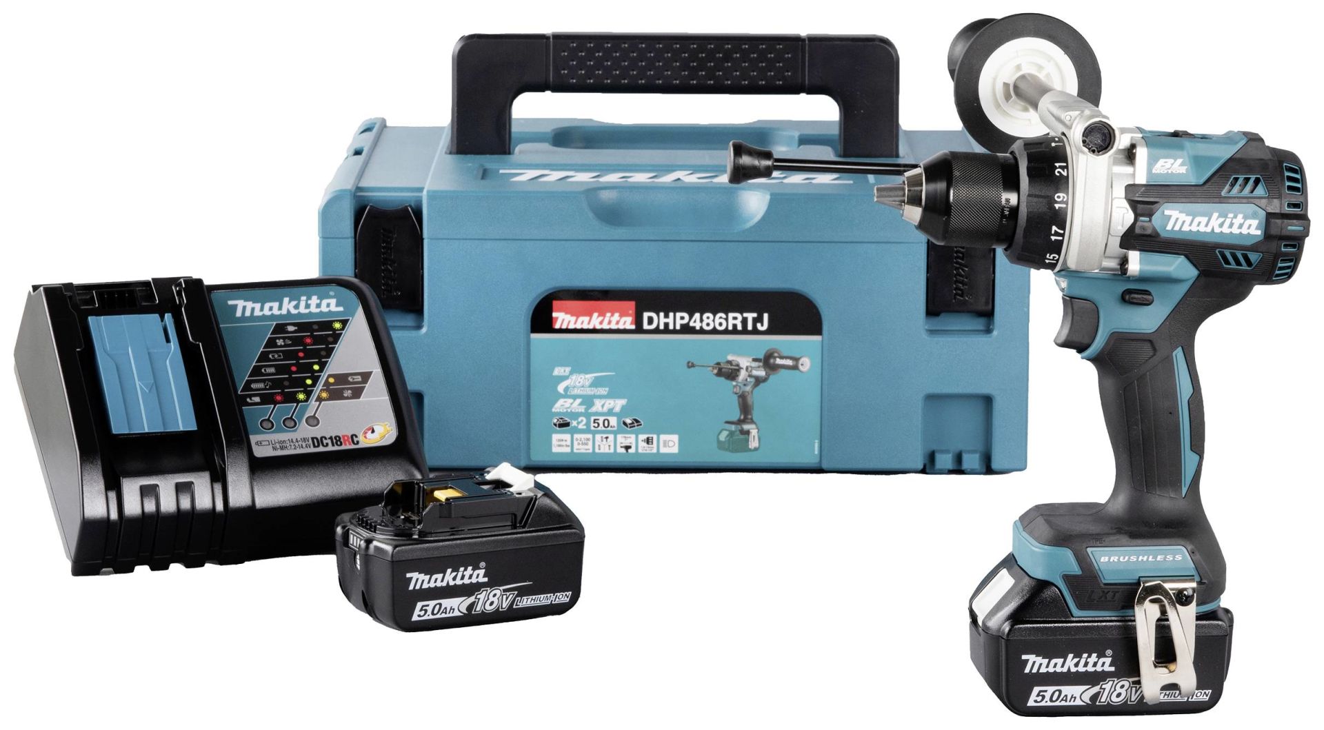 Makita DHP486RTJ  Akülü Matkap Vidalama 18 volt 5,0 Ah.