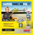 SOUDAL FİX ALL TURBO  BEYAZ SMX POLİMER 290 ml.