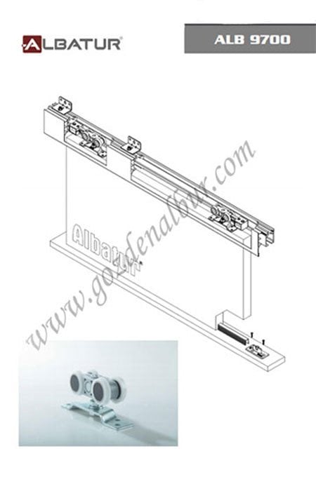 ALBATUR 9700 120 kg. SÜRGÜ KAPI SİSTEMİ SETİ 2 metre RAYLI