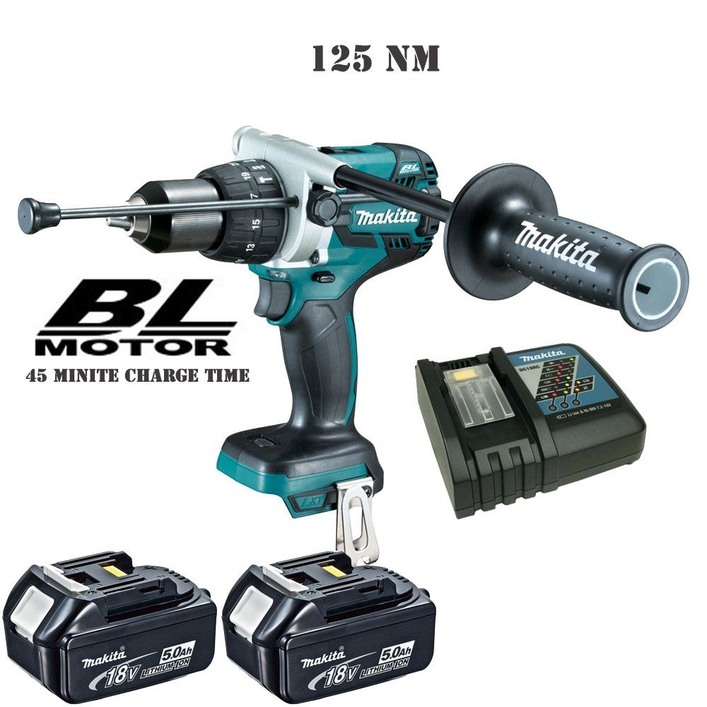 Makita  DHP481RTJ  Akülü Matkap Vidalama  18 volt 5,0 Ah.