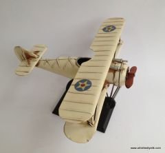 Eskitme Metal Çift Kanatlı Antik Uçak