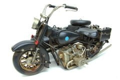 El Yapımı Metal Sepetli Motosiklet Modeli