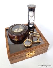 Pusula-Kum Saati-Anahtarlık Set