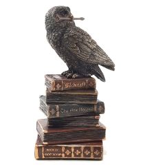 Kitap Üstünde Bronz Baykuş Hedwig