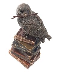 Kitap Üstünde Bronz Baykuş Hedwig