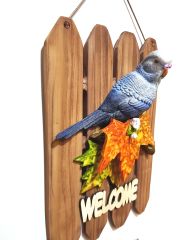 Kuşlu Hoşgeldiniz Yazısı Kapı Süsü
