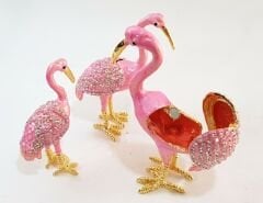 Swarovski Taşlı Flamingo Biblo Seti