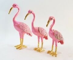 Swarovski Taşlı Flamingo Biblo Seti