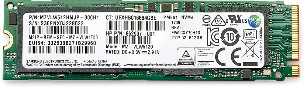 HP 1TB TLC PCIe3x4 NVMe M2 SSD