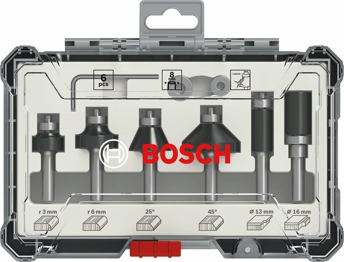Bosch Pro Freze Seti 6'lı Karışık 8mm Şaftlı
