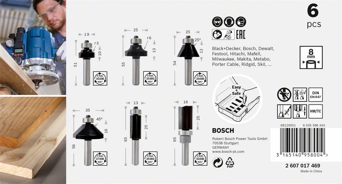 Bosch Pro Freze Seti 6'lı Karışık 8mm Şaftlı_1