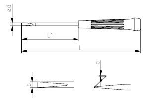 İzeltaş 4500 Elektronikçi Tip Düz Uçlu Klemens Tornavida 4x150mm