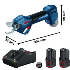 Bosch Professional Pro Pruner Bahçe Makası GAL 12V-40 + 2 x GBA 2,0Ah