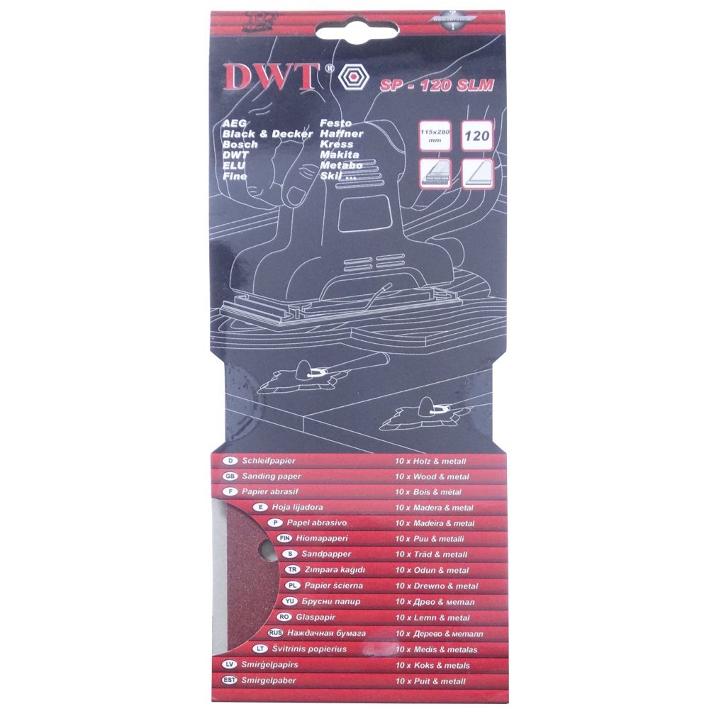 DWT SP-240SLM Dikdörtgen Delikli Zımpara Kağıdı 115x280mm 240 Kum