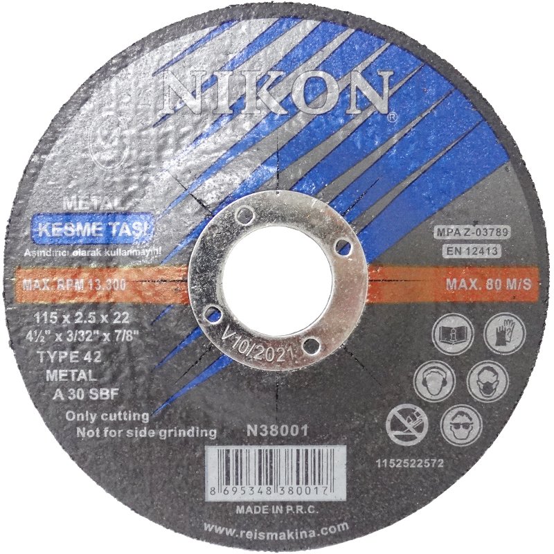 Nikon N38001 Kesme Diski Bombeli 115x2.5mm Metal