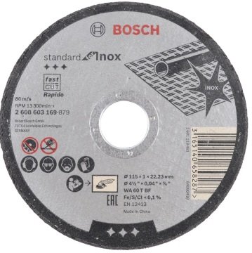 Bosch Kesme Diski Inox 115x1mm Metal