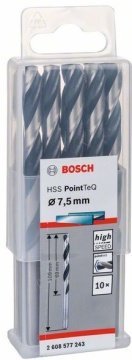 Bosch HSS PointTeQ Matkap Uç Metal 7.5x69x109mm 10 Parça