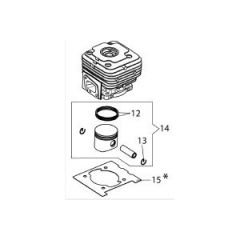 Emak Silindir + Piston Seti 40mm - Oleo-Mac BCH40T, BCH40BP