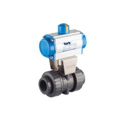 PAV 913 2/2 Yollu Pnömatik Aktüatörlü Dişli PVC Küresel Vana (Tek Etkili Su Vanası)