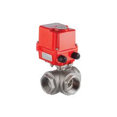 EAV 904 3/2 Yollu Elektrik Aktüatörlü Dişli Paslanmaz Çelik Küresel Vanalar 220 VAC